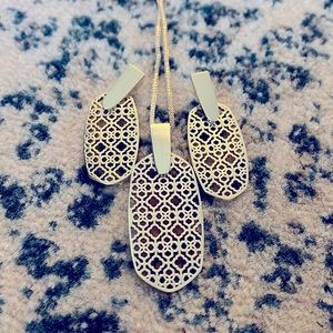 Kendra Scott Gold Necklace & Earring Set